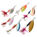 ZANLURE 30x Metal Assorted Laser Fishing Lure Spinner Baits Feather Hook Set