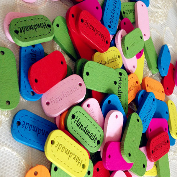 10pcs 23x11mm Wood Handmade Buttons Scrapbooking Craft Sewing Buttons