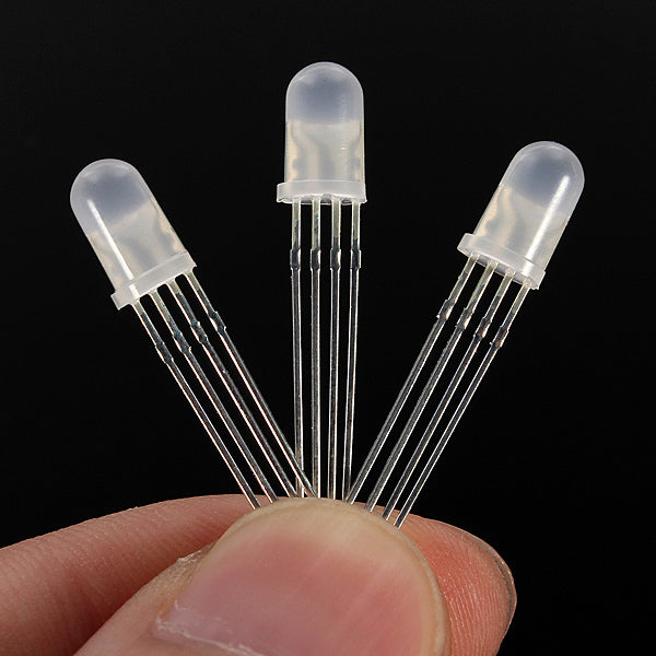 10pcs 5mm RGB LED Common Anode 4-Pin Tri-Color Emitting Diodes F5