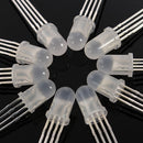 10pcs 5mm RGB LED Common Anode 4-Pin Tri-Color Emitting Diodes F5