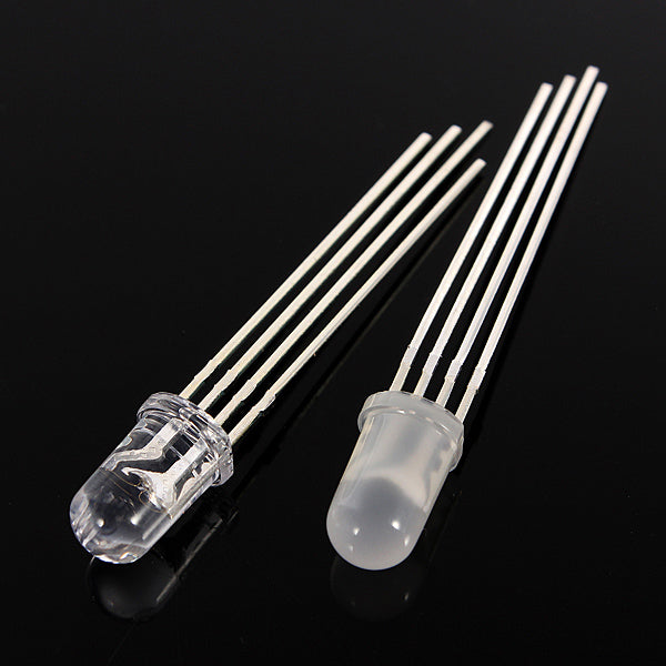 10pcs 5mm RGB LED Common Cathode 4-Pin Tri-Color Emitting Diodes F5