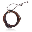 Fashion Unisex Multilayer Leather Woven Braid Rope Bracelet