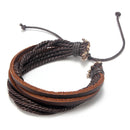 Fashion Unisex Multilayer Leather Woven Braid Rope Bracelet