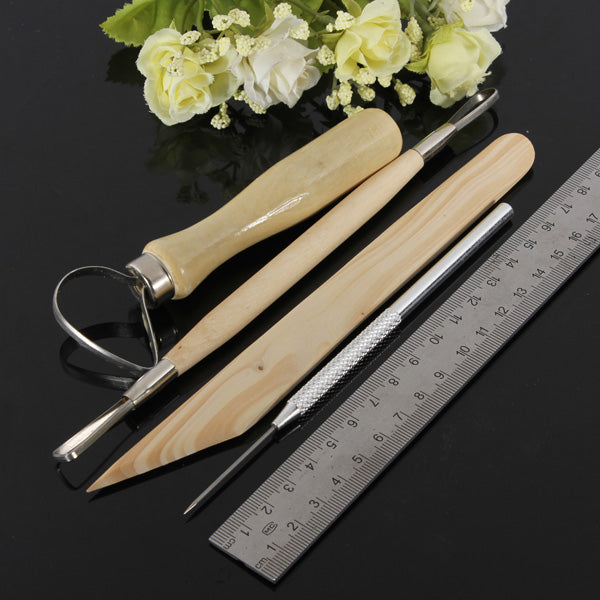 8Pcs Wood Metal Pottery Clay Ceramics Molding Carving Sculpting Tools