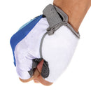 Bicycle Bike  Silicone Comfortable Half Finger Fingerless Gloves Blue