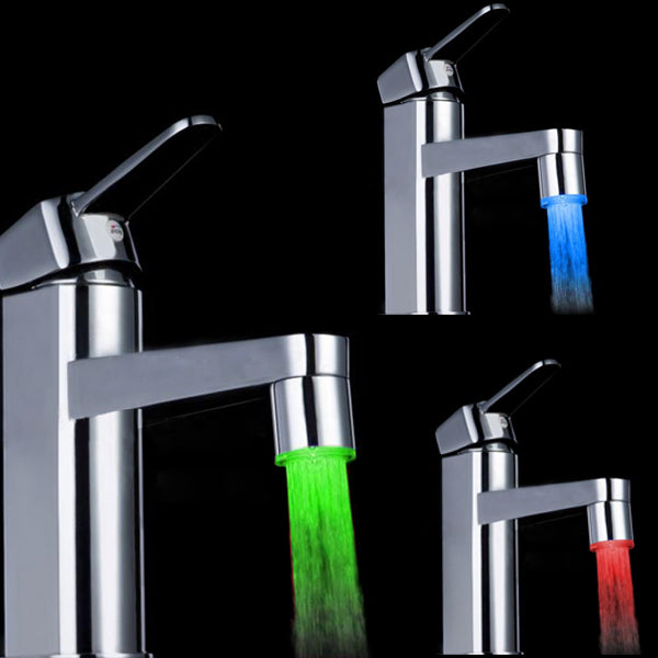 10X 7 Color Changing LED Faucet Color Changing Water Tap Light Silver