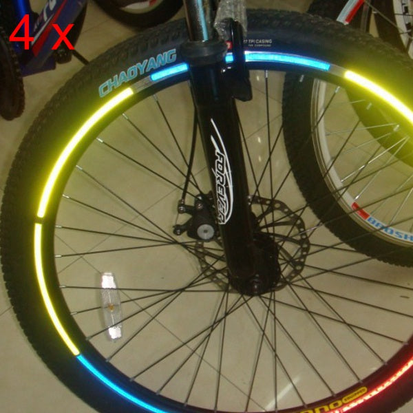 4pcs Bike Bicycle Wheel Rims Reflective Stickers Luminous