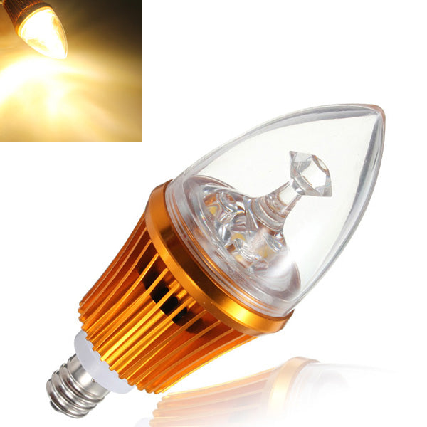 E12 4.2W 3LED Non-dimmable Warm White Light Bulb Base 85-264V