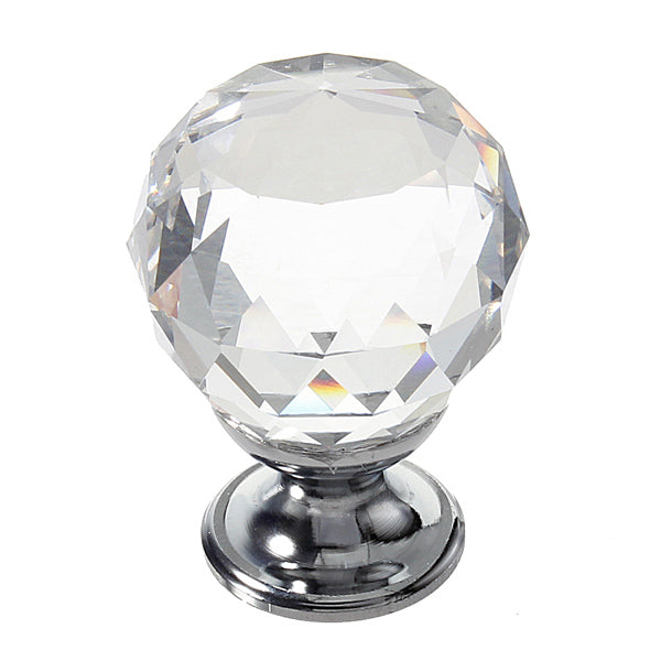 30mm Diamond Crystal Knob Cabinet Door Drawer Cupboard Pull Handle