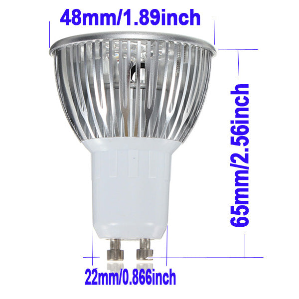 5X GU10 9W Warm White 3LED Spot Lightt Bulbs AC85-265V