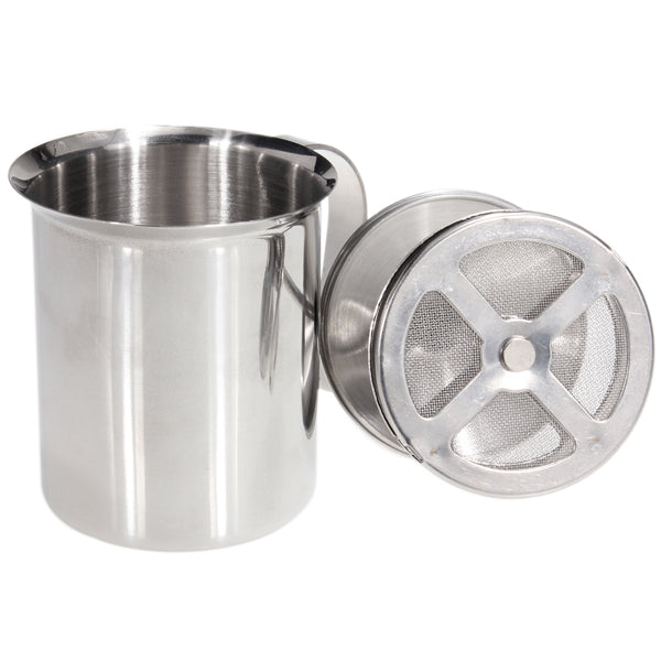 Stainless Steel Pump Milk Frother Creamer Foam Cappuccino 400ML Coffee Double Mesh Froth