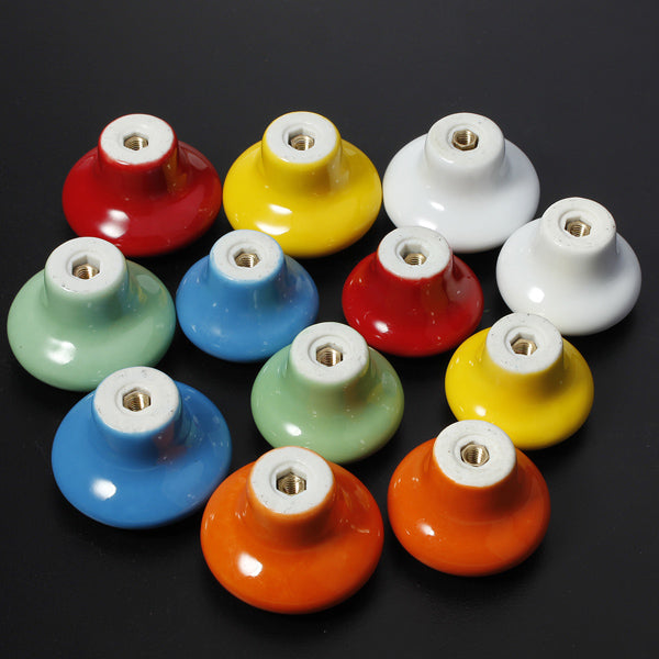 Round Ceramic Door Cabinets Drawer Bedroom Cupboard Knobs