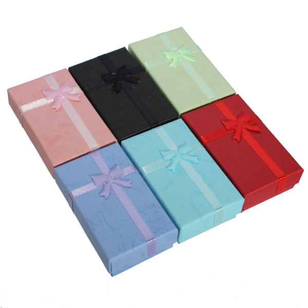 Bowknot Paper Necklace Earrings Ring Jewelry Box Case Party Gift