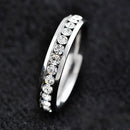 Unisex Crystal Couple Rings Silver Wedding Titanium Steel