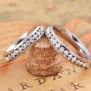 Unisex Crystal Couple Rings Silver Wedding Titanium Steel