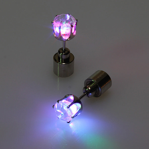 Flashing Flower Led Earrings Ear Stud Perfect for Party Christmas Accessories