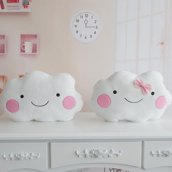 Cute Smile Bowknot Clouds Plush Pillow Cushion
