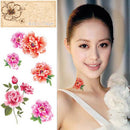 Temporary Roses Peonies Tattoo Transfer Body Art Sticker Waterproof