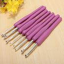 8 Sizes Plastic Handle Aluminum Crochet Hooks Needles 2.5-6.0mm