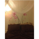 Removable PVC Pink Flower Stem Wall Sticker Room Decor Decal