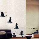 Removable Black Cat Family Wall Sticker Room Background Decor Wall Decal