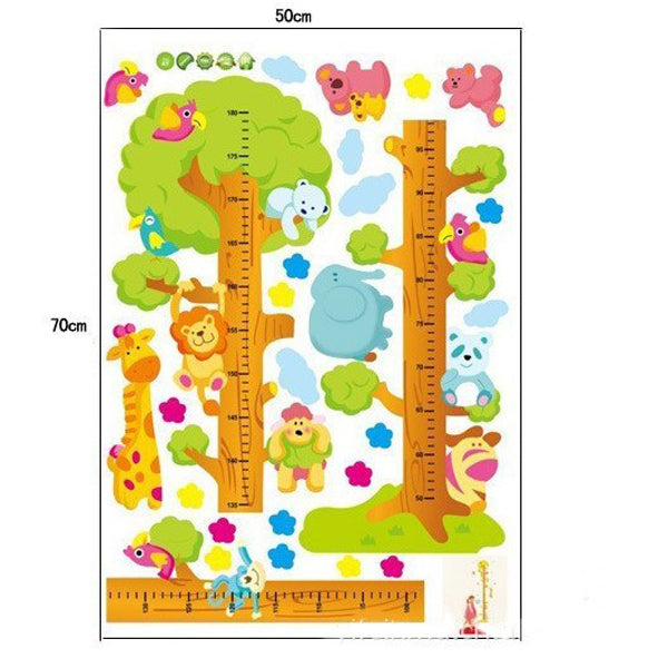 Removerable PVC Animal Height Wall Sticker Cartoon Height Sticker