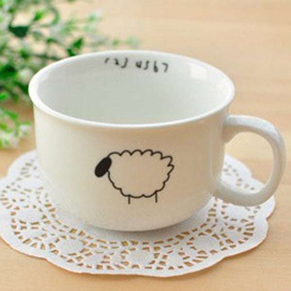 Small Raindrops Sheep Beard Bird Ceramic Coffee Cup