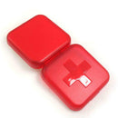 Red Cross Pill Case 4 Grid Medicine Storage Box