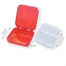 Red Cross Pill Case 4 Grid Medicine Storage Box