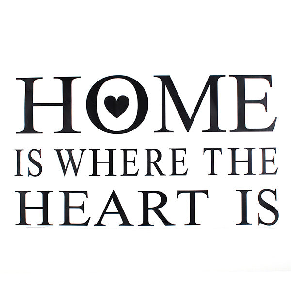 Home Is Where Heart Is Quote Wall Stickers PVC Removable ZY8123
