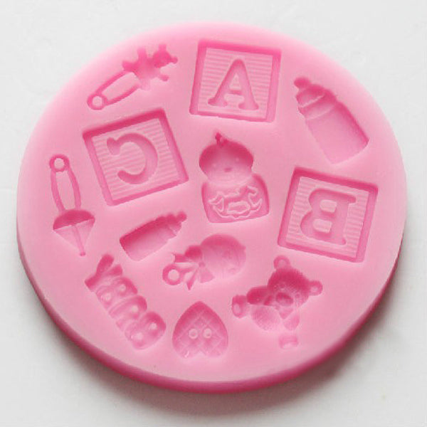 F0490 Silicone Baby Letter Bear Cake Mould Fondant Decoration Mould
