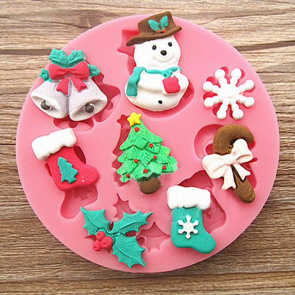 F0537 Silicone Christmas Cake Mold Fondant Soap Chocolate Mold