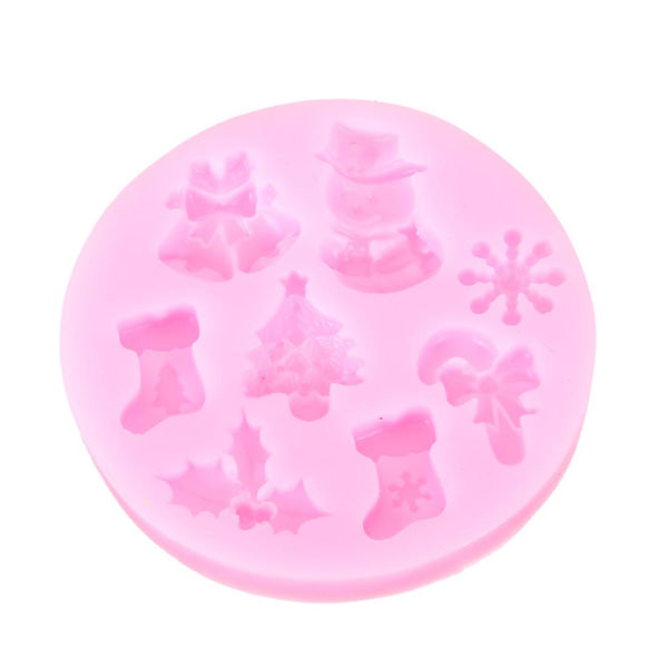 F0537 Silicone Christmas Cake Mold Fondant Soap Chocolate Mold