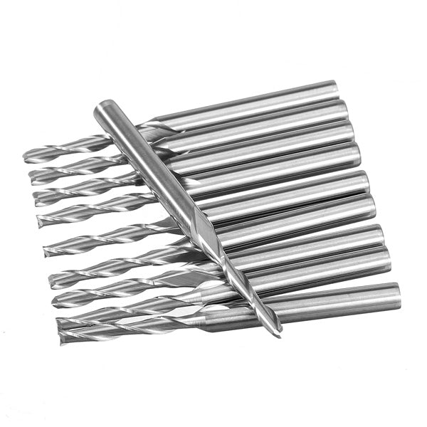 1/8 inch 10pcs 2 Flute Carbide End Mill Router Engraving Bit Tool