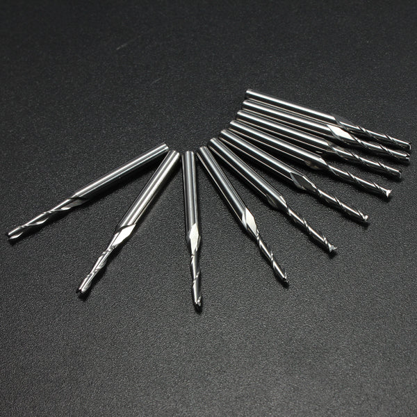 1/8 inch 10pcs 2 Flute Carbide End Mill Router Engraving Bit Tool