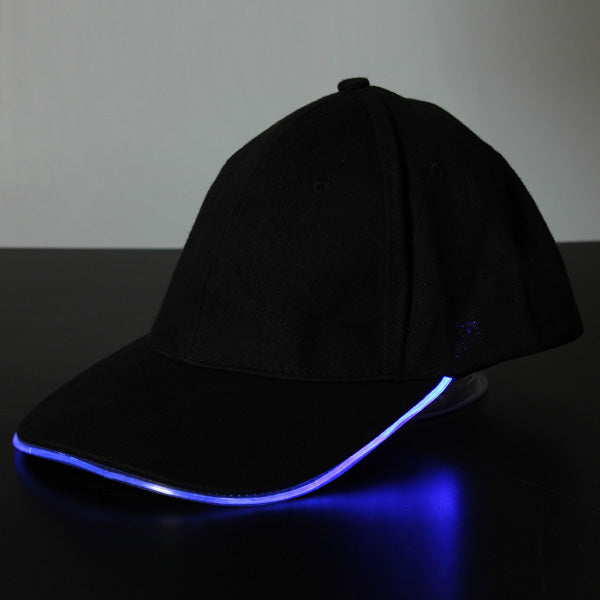 LED Light Glow Club Party Sports Athletic Black Fabric Travel Hat Cap Decorations