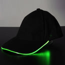 LED Light Glow Club Party Sports Athletic Black Fabric Travel Hat Cap Decorations