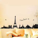 33X60CM Reuse Eiffel Tower PVC Wall Sticker Home Bedroom Decor