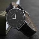 SINOBI S9140 Leather Black White Brown Men Quartz Wrist Watch