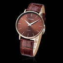 SINOBI S9140 Leather Black White Brown Men Quartz Wrist Watch