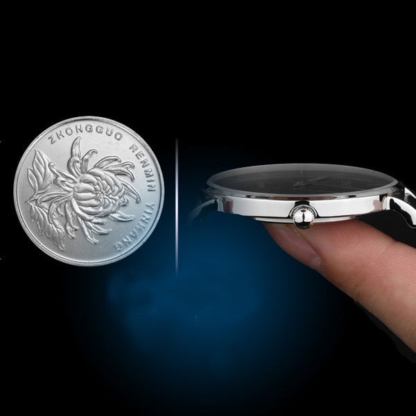 SINOBI S9140 Leather Black White Brown Men Quartz Wrist Watch