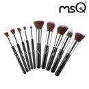 MSQ 10Pcs Black Goat Hair Makeup Cosmetic Brushes Set Kit