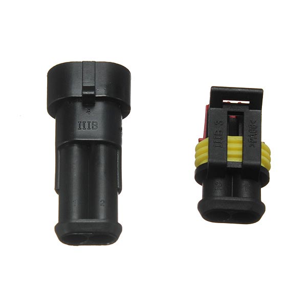 10 X 2 Pin Way Sealed Waterproof Electrical Wire Connector Plug Set