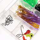 59 Pieces Soft Worm Grub Fishing Lures Baits Jigs Heads Lead Swivels