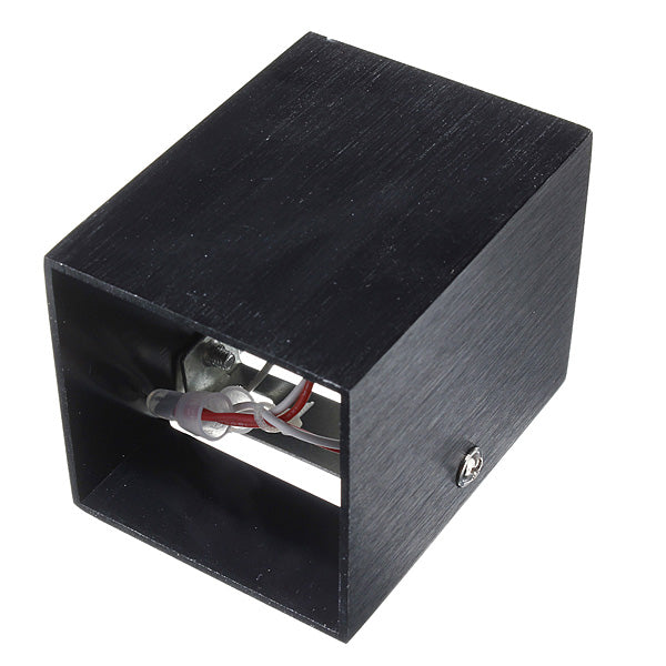 Modern 3W Black LED Square Wall Lamp Surface Install Light Fixture