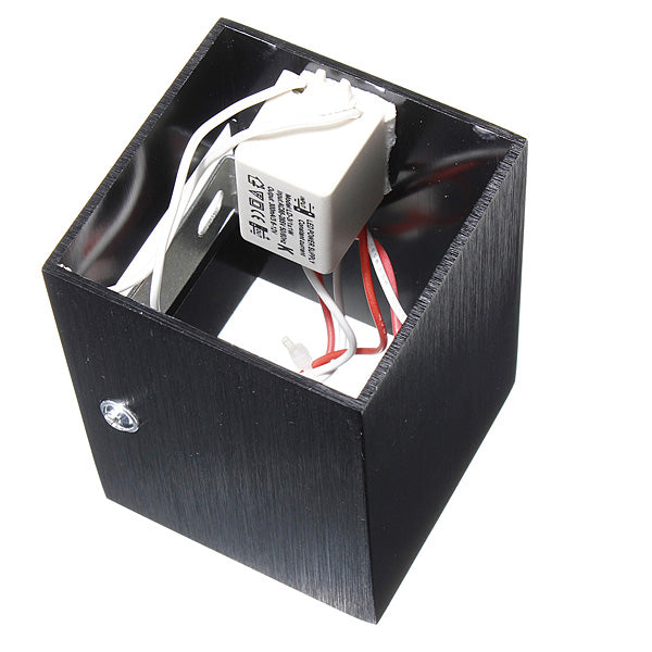 Modern 3W Black LED Square Wall Lamp Surface Install Light Fixture