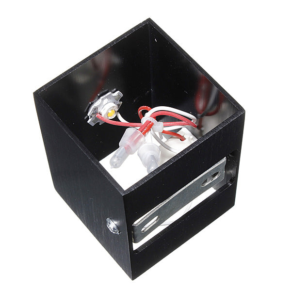 Modern 3W Black LED Square Wall Lamp Surface Install Light Fixture