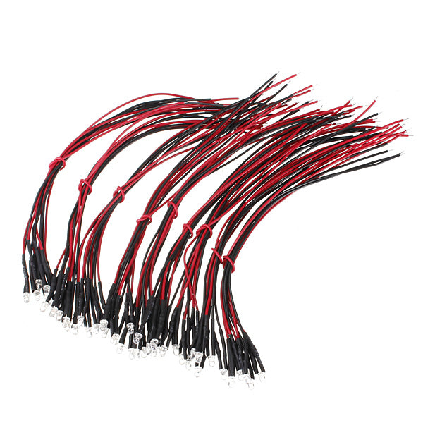 LED Colorful Diode Light Bulb 20cm Pre Wired 3mm 12V DC