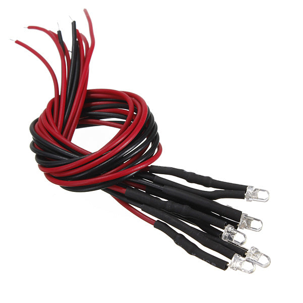 LED Colorful Diode Light Bulb 20cm Pre Wired 3mm 12V DC