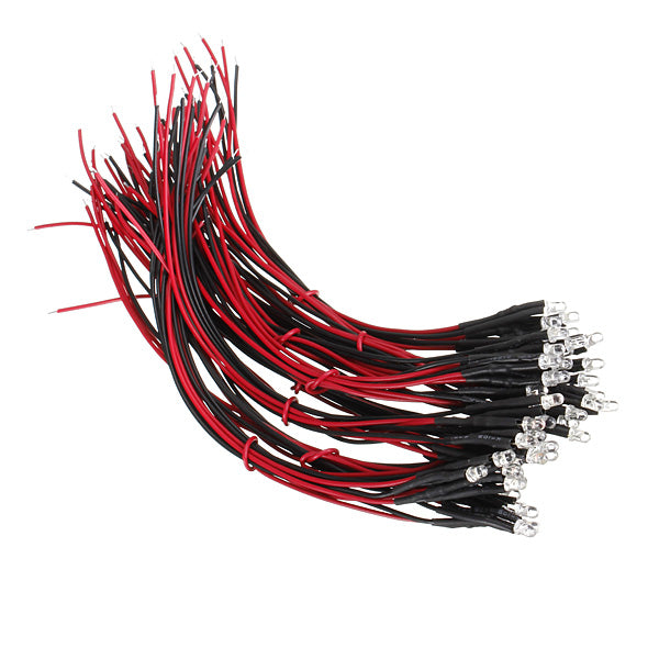 LED Colorful Diode Light Bulb 20cm Pre Wired 3mm 12V DC